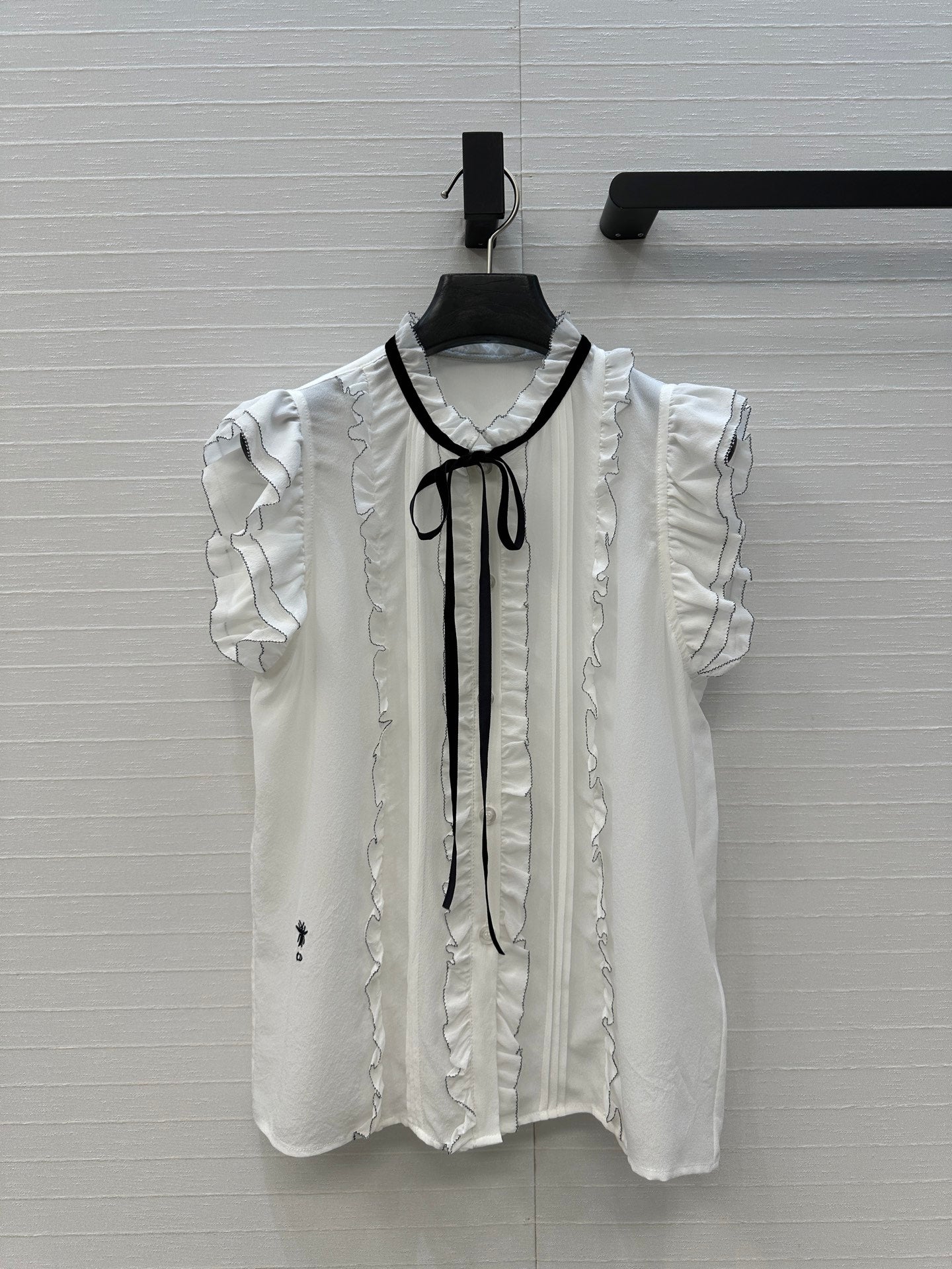 DIOR WHITE RUFFLED SHIRT 264378