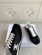 CELINE 26S TRIOMPHE RUNNER SNEAKERS IN BLACK NYLON AND SUEDE