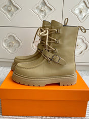HM 25S ANKLE BOOTS IN WARM BEIGE GOLD LAMBSKIN