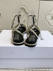 CELINE 26S CLEA TRIOMPHE GLADIATOR SANDALS IN BEIGE LAMBSKIN