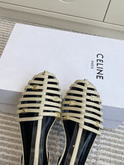 CELINE 26S CLEA TRIOMPHE GLADIATOR SANDALS IN BEIGE LAMBSKIN
