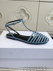 CELINE 26S CLEA TRIOMPHE GLADIATOR SANDALS IN SKY BLUE LAMBSKIN