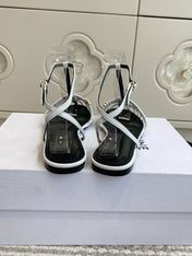 CELINE 26S CLEA TRIOMPHE GLADIATOR SANDALS IN WHITE LAMBSKIN