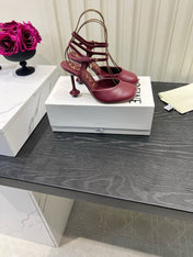 LOEWE 26S HIGH HEELS 60 MM IN RED CALFSKIN