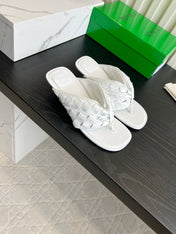 BOTTEGA VENETA 26S HIGH-HEEL THONG SANDALS 50 MM IN WHITE LAMBSKIN