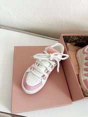 SNEAKERS SIMPLE DESIGN IN PINK MIX WHITE SHEEPSKIN