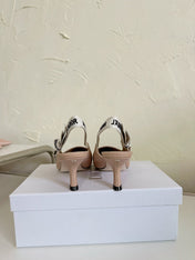J'ADIOR SLINGBACK PUMP NUDE PINK TECHNICAL FABRIC 65 MM