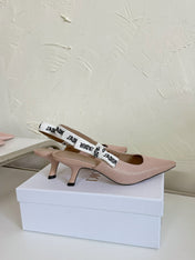 J'ADIOR SLINGBACK PUMP NUDE PINK TECHNICAL FABRIC 65 MM