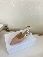 J'ADIOR SLINGBACK FLAT NUDE PINK TECHNICAL FABRIC