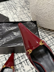 SL CARINE SLINGBACKS PUMP 45 BERRY CALFSKIN