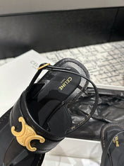 THONG SANDAL IN BLACK CALFSKIN