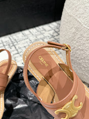 THONG SANDAL IN BRONZE BROWN CALFSKIN