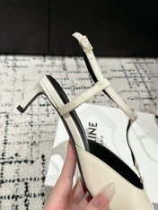 KITTEN T-BAR STRAP PUMP 5 CM IN WHITE PATENT CALFSKIN