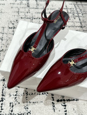 KITTEN T-BAR STRAP PUMP 5 CM IN RUBY RED PATENT CALFSKIN