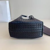 SMALL PINACOTECA TOTE BAG 25 IN BLACK CALFSKIN