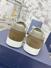 DIOR 25S B27 UPTOWN LOW-TOP SNEAKERS IN OLIVE BROWN CALFSKIN STYLE 5