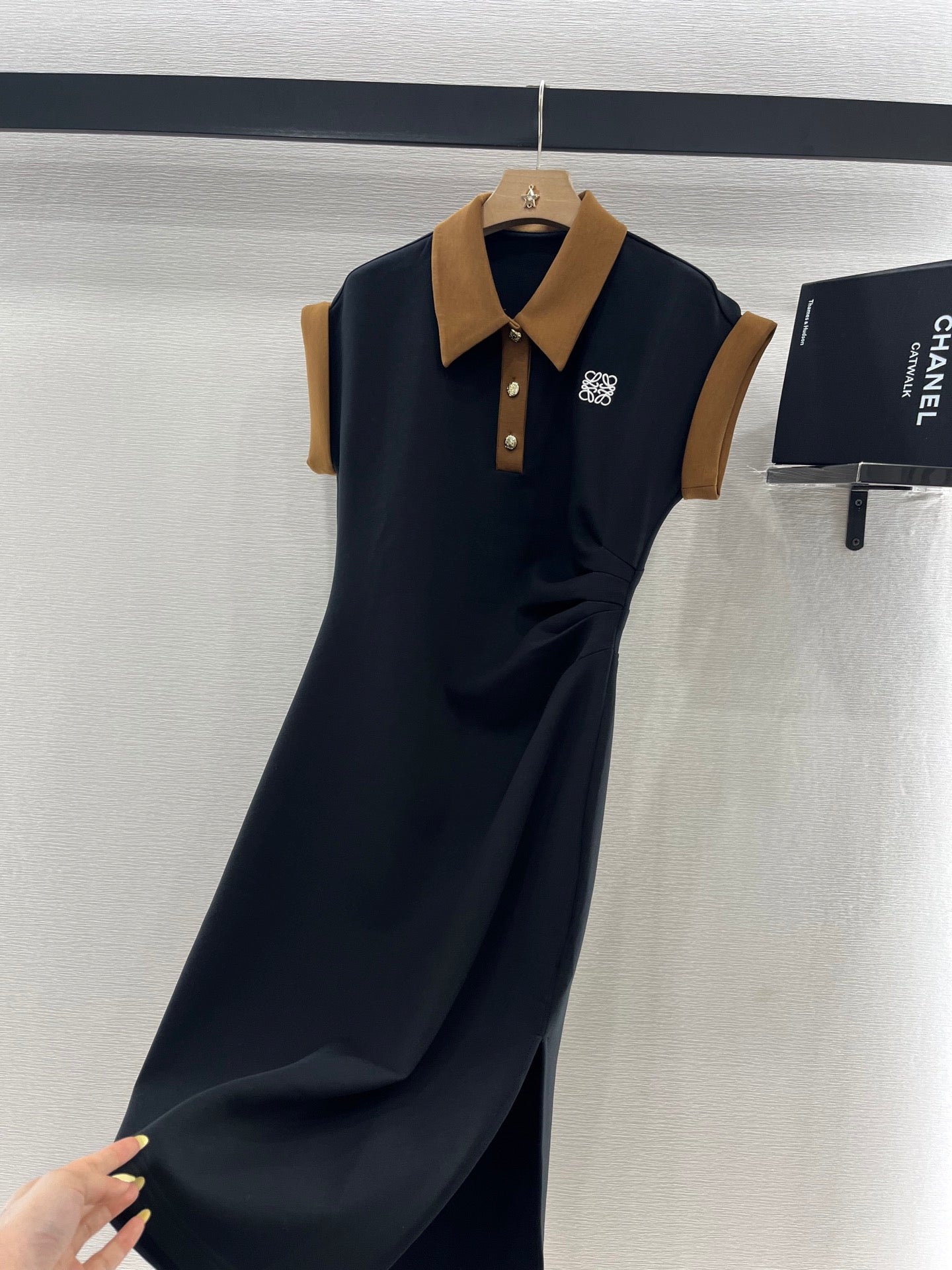SHORT-SLEEVE COLLAR DRESS 25S IN COTTON 265670