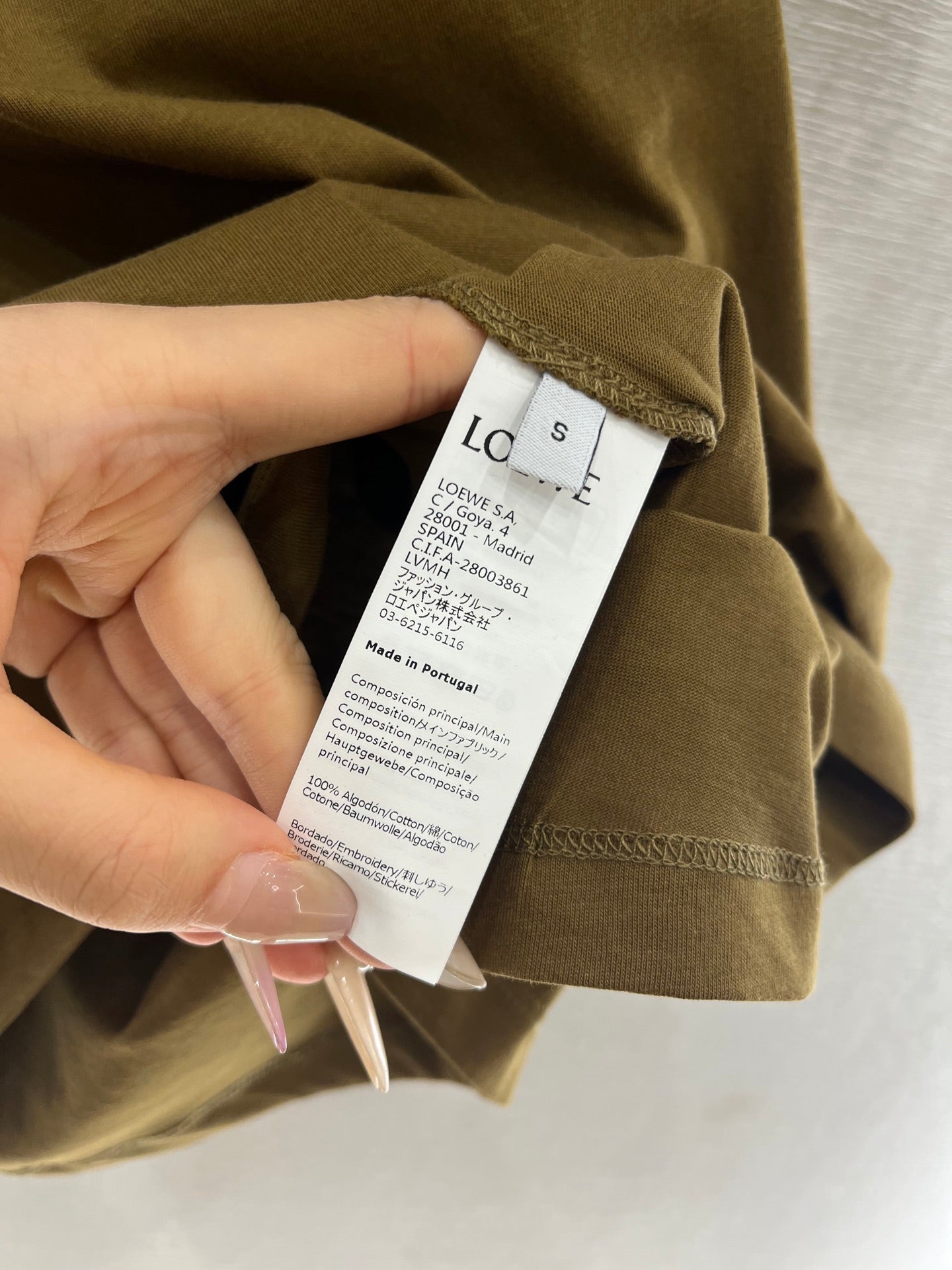LOEWE BROWN T-SHIRT WITH EMBROIDERED LOGO