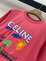 CELINE ROUND-NECK PRINTED T-SHIRT 274670