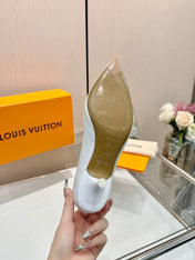 6AM HIGH HEELS 55 MM IN WHITE LAMBSKIN