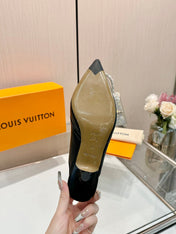 6AM SLINGBACK HIGH HEELS 55 MM IN BLACK LAMBSKIN