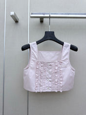 MIUMIU 26S SLEEVELESS CROPPED SQUARE-NECK TOP STYLE 1080