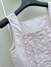 MIUMIU 26S SLEEVELESS CROPPED SQUARE-NECK TOP STYLE 1080