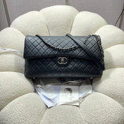 CHANEL 26S FLAP BAG 46 IN BLACK CAVIAR CALFSKIN