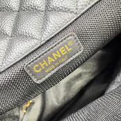 CHANEL 26S FLAP BAG 46 IN BLACK CAVIAR CALFSKIN WITH GOLD HARDWARE