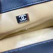 CHANEL 26S FLAP BAG 20 IN BLACK LAMBSKIN