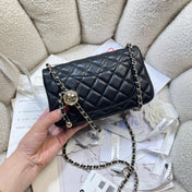 CHANEL 26S FLAP BAG 20 IN BLACK LAMBSKIN