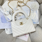 CHANEL 26S MINI KELLY BAG 19 IN WHITE CALFSKIN