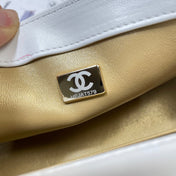 CHANEL 26S FLAP BAG 20 IN WHITE LAMBSKIN