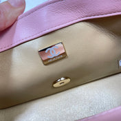CHANEL 26S FLAP BAG 20 IN PASTEL PINK LAMBSKIN
