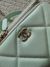 CHANEL 25S VANITY BAG 17 IN MINT GREEN CAVIAR LEATHER