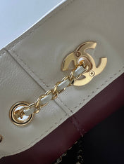CHANEL 26S MINI BUCKET BAG 18 IN IVORY WHITE QUILTED CALFSKIN GOLD HARDWARE