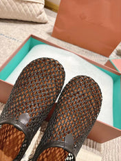 FLAT SHOES IN BLACK MESH FABRIC