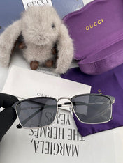 RECTANGULAR FRAME SUNGLASSES G3370 IN ACETATE AND METAL