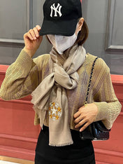 CHANEL 25S SCARF 200 IN CASHMERE WOOL 701967