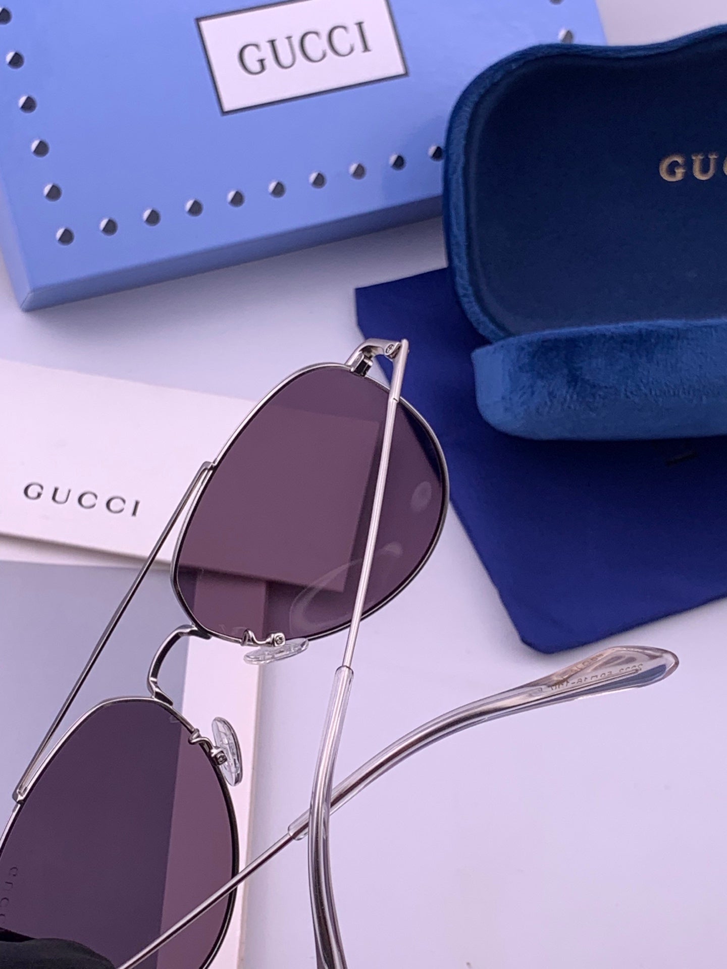 GUCCI 26S AVIATOR FRAME IN METAL 424702