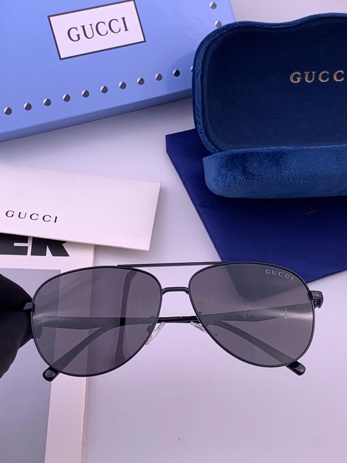 GUCCI 26S AVIATOR FRAME IN METAL 424705