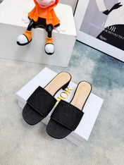 DIOR 26S HIGH-HEEL SANDALS 45 MM IN BLACK DENIM