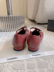 CHANEL 25S MARY JANE IN BLACK AND ROSEWOOD CALFSKIN GOLD HARDWARE