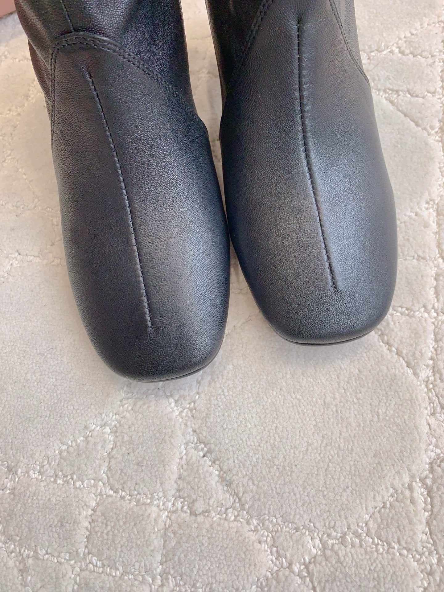 MIUMIU 26S HIGH-HEELED ANKLE BOOTS 70MM IN BLACK CALFSKIN