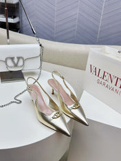 HIGH SLINGBACK 60MM IN GOLD CALFSKIN