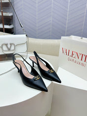HIGH SLINGBACK 60MM IN BLACK CALFSKIN