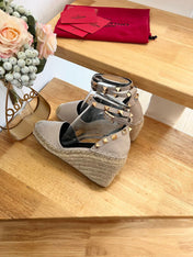 VALENTINO 26S WEDGE SHOES IN BEIGE CALFSKIN