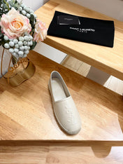 SL YVES EMBOSSED LOGO SLIP ON CREAMY WHITE CALFSKIN