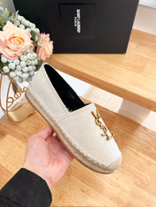 SL YVES LOGO SLIP ON CREAMY WHITE CANVAS
