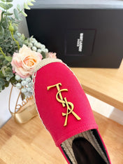 SL YVES LOGO SLIP ON RED CANVAS